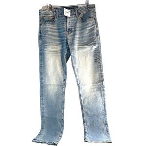 American Eagle Airflex Slim Straight Men’s Jeans Light Wash Wiskering Size 34x34